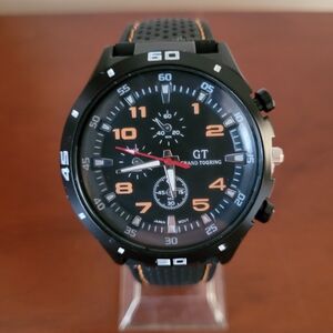 Brand New Black & Blood Orange GT Grand Touring Men's Watch